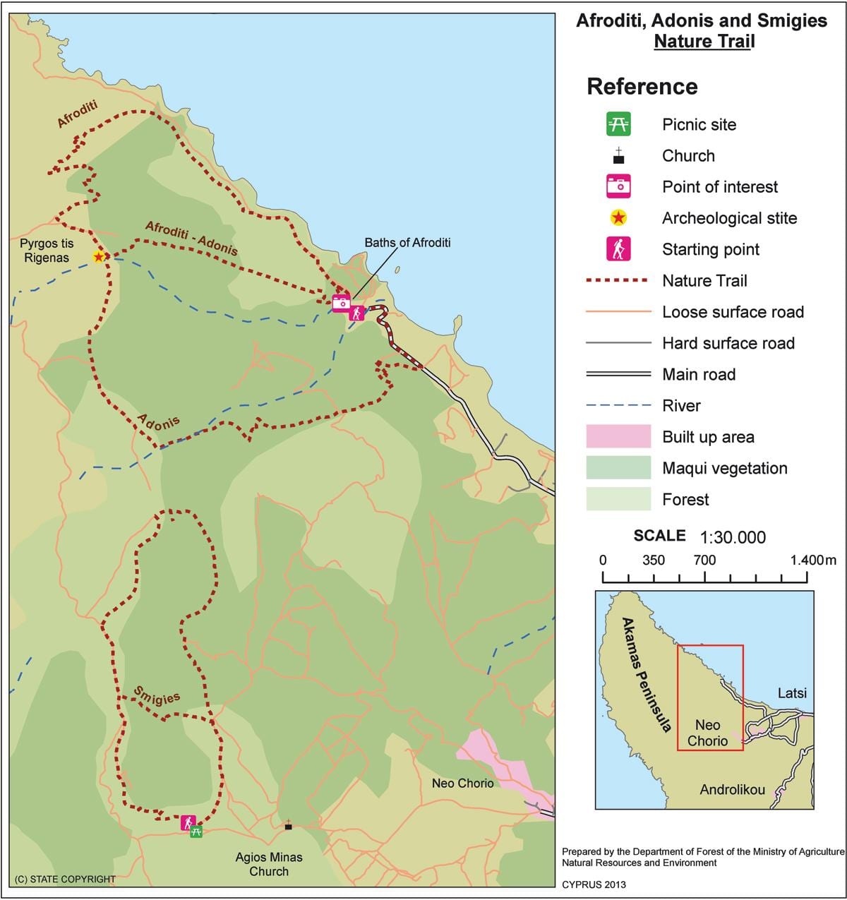 Mapa afrodita mendi Txipre 