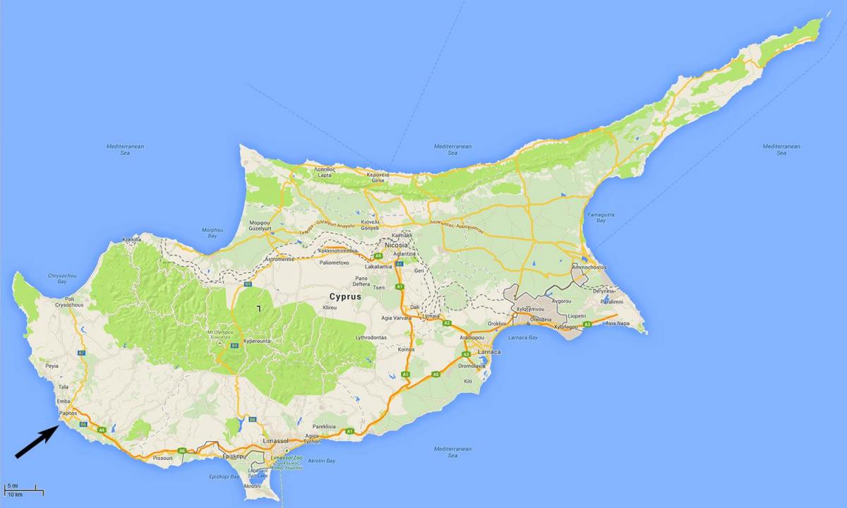 mapa Txipre paphos