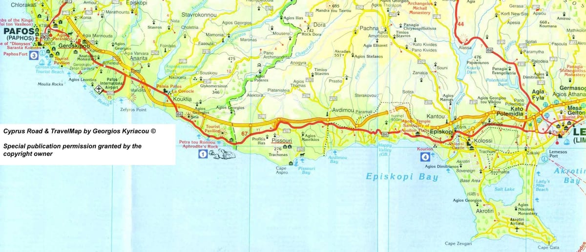 Mapa pissouri hondartza Txipre