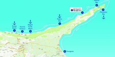 Mapa dortoka hondartza Txipre